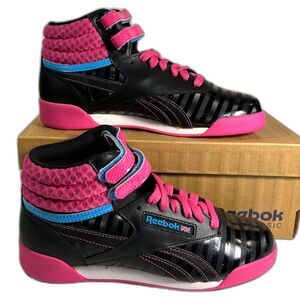 Reebok Girl's Freestyle Leather High Top Sneaker SZ 4 NEW